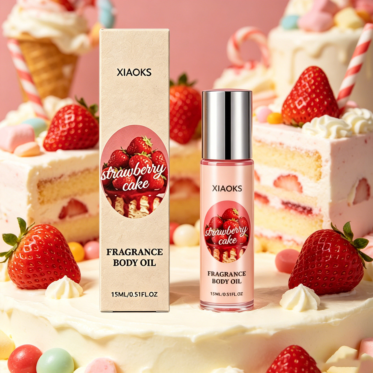 1 Flasche Erdbeer-Kuchen Roll- – Perfume Floral Fragrance Bewertung und Preis